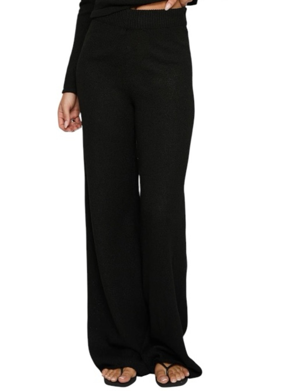 Paper Label wide leg knit pull on pants M